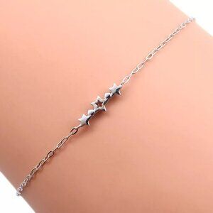 canal4℃ Triple star Bracelet K10 white gold Star 0.7g Women